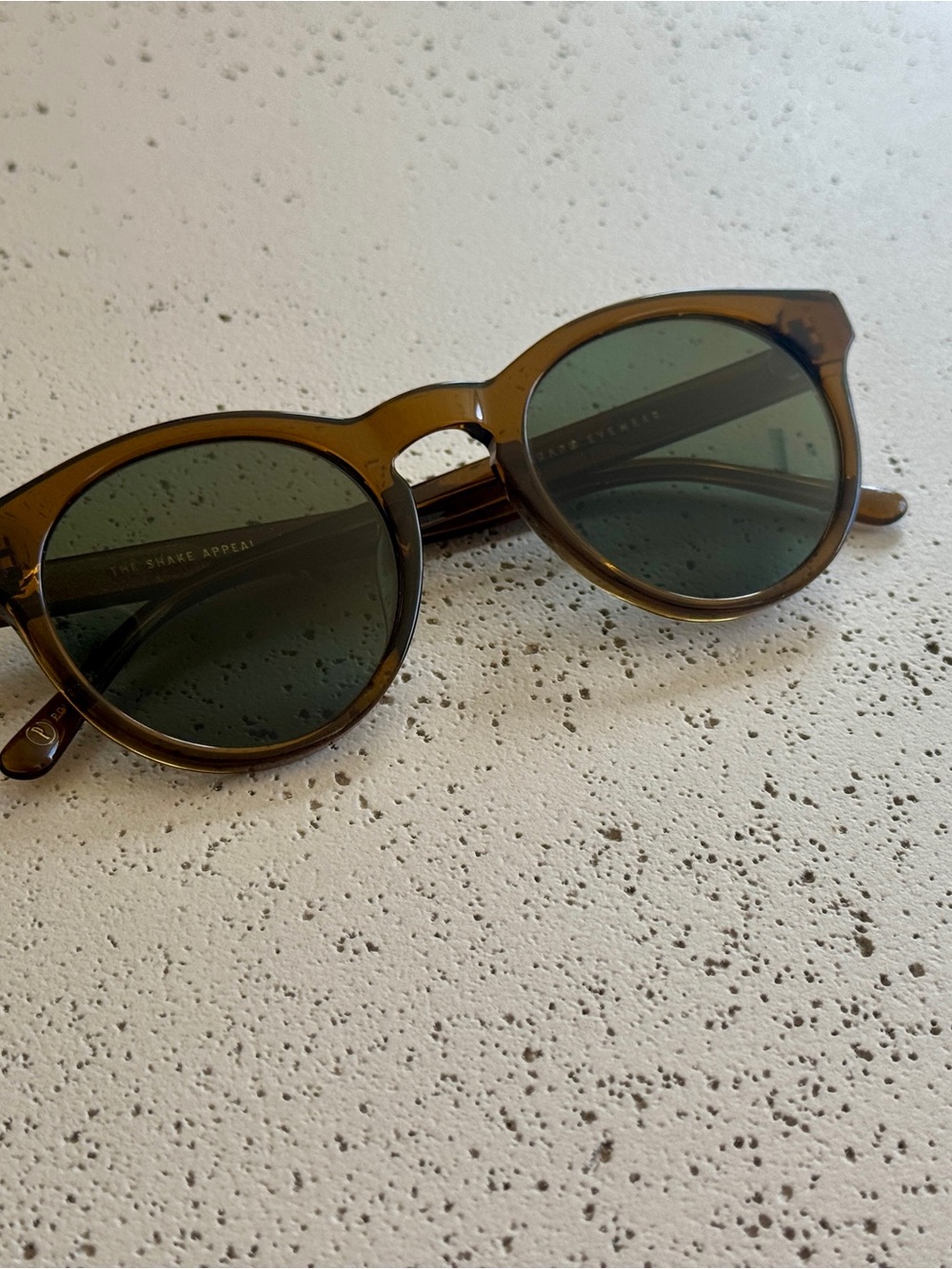 Crap Eyewear The Shake Appeal Round Brown Sunglasses with Green Lenses